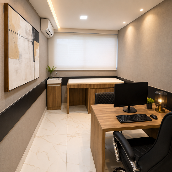 Sala de atendimento com estrutura moderna e confortável